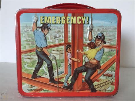 emergency metal lunch box|emergency lunch box 1973.